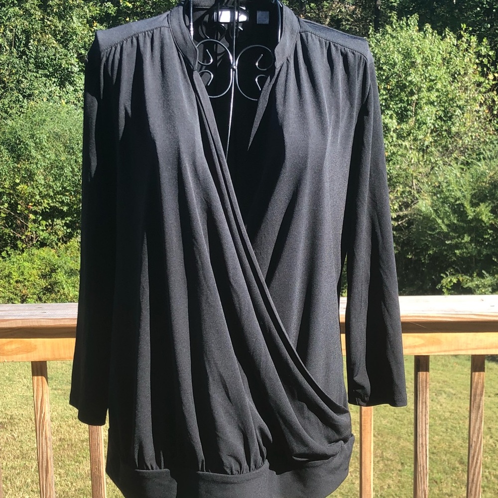 Women’s Black Surplice Blouse Size M